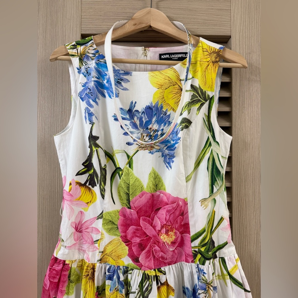 Karl Lagerfeld Yellow and Blue Floral Dress - Picture 2 of 13